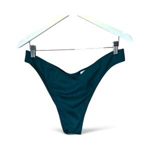 Hollister Women’s Jade Green Ribbed Bikini Bottoms Size XL